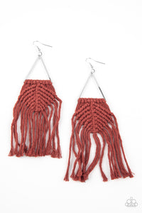 Paparazzi Jewelry & Accessories - Macrame Jungle - Brown Earrings. Bling By Titia Boutique