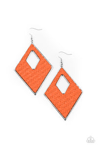 Paparazzi Jewelry & Accessories - Woven Wanderer - Orange Earrings. Bling By Titia Boutique