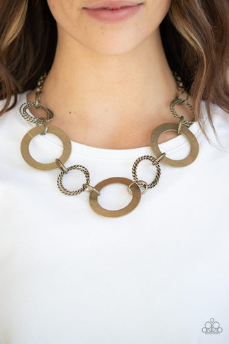 Paparazzi Jewelry & Accessories - Ringed In Radiance - Brass Necklace. Bling By Titia Boutique