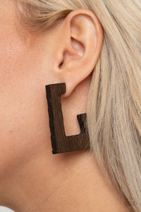 Paparazzi Jewelry & Accessories - The Girl Next OUTDOOR - Brown Earrings. Bling By Titia Boutique