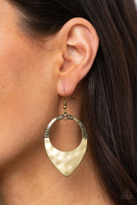 Paparazzi Jewelry & Accessories - Instinctively Industrial - Brass Earrings. Bling By Titia Boutique