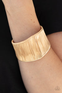 Paparazzi Jewelry & Accessories - Hot Wired Wonder - Gold Cuff. Bling By Titia Boutique