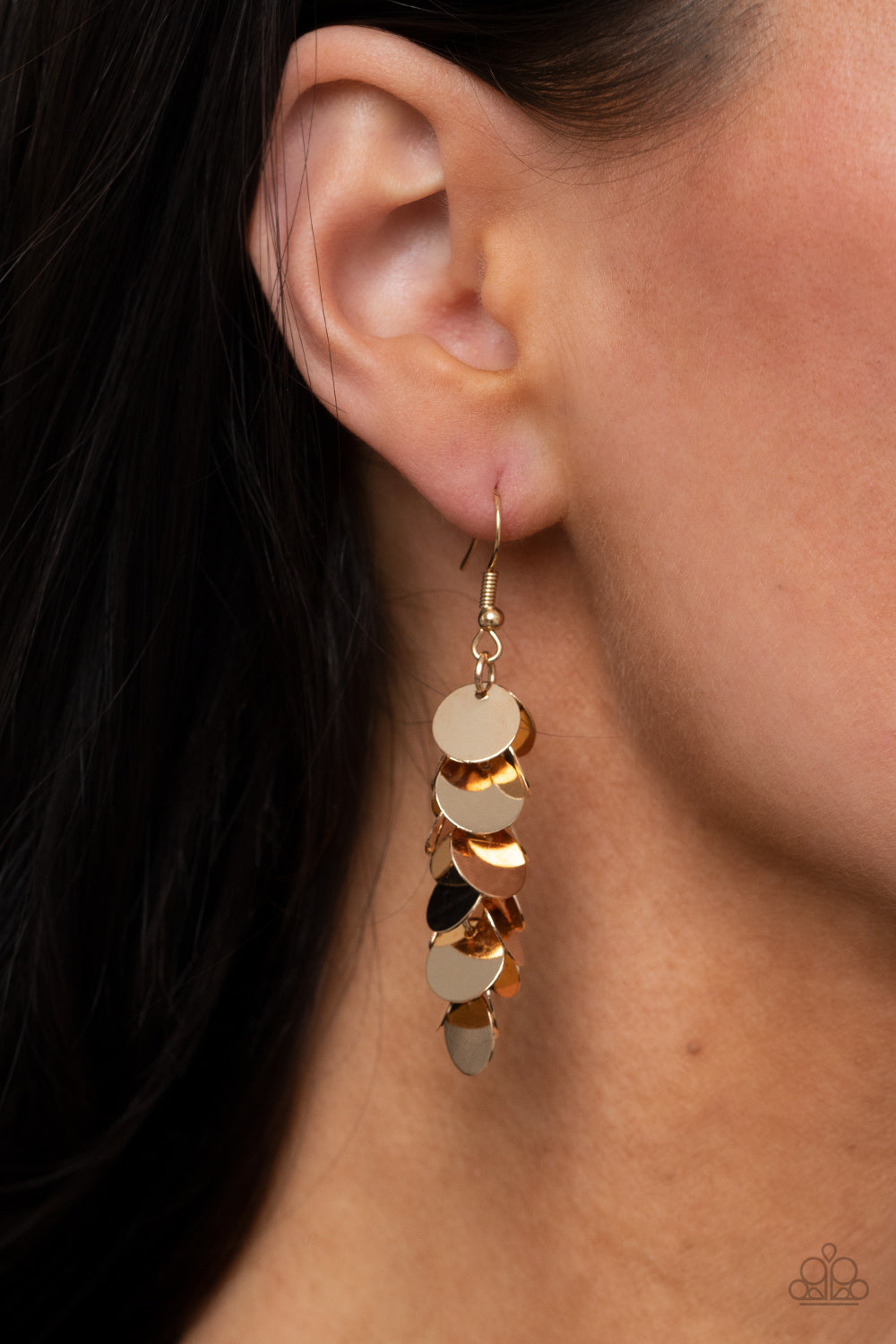 Paparazzi Jewelry & Accessories - Hear Me Shimmer - Gold Earrings. Bling By Titia Boutique
