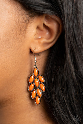 Paparazzi Jewelry & Accessories - Flamboyant Foliage - Orange Earrings. Bling By Titia Boutique