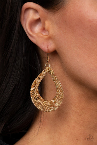 Paparazzi Jewelry & Accessories - A Hot Mesh - Gold Earrings. Bling By Titia Boutique