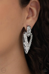 Paparazzi Jewelry & Accessories - Blinged Out Buckles - White Earrings. Bling By Titia Boutique