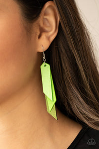 Paparazzi Jewelry & Accessories - Suede Shade - Green Earrings. Bling By Titia Boutique
