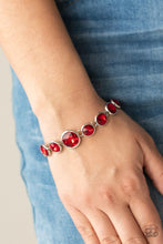 Load image into Gallery viewer, Paparazzi Jewelry &amp; Accessories - Lustrous Luminosity - Red Bracelet. Bling By Titia Boutique