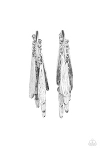 Paparazzi Jewelry & Accessories - Pursuing The Plumes - Silver Earrings. Bling By Titia Boutique