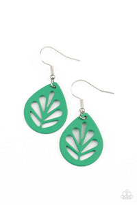 Paparazzi Jewelry & Accessories - LEAF Yourself Wide Open - Green Earrings. Bling By Titia Boutique