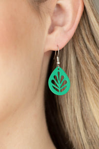 Paparazzi Jewelry & Accessories - LEAF Yourself Wide Open - Green Earrings. Bling By Titia Boutique