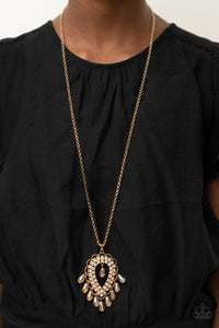 Paparazzi Jewelry & Accessories - Teasable Teardrops - Gold Necklace. Bling By Titia Boutique