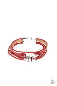 Paparazzi Jewelry & Accessories - Tahoe Tourist - Red Leather Bracelet. Bling By Titia Boutique
