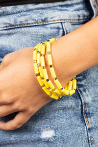 Paparazzi Jewelry & Accessories - Radiantly Retro - Yellow Bracelet. Bling By Titia Boutique