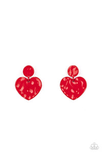 Paparazzi Accessories - Just a Little Crush - Red Earrings. Bling By Titia Boutique