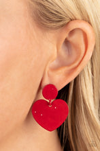 Load image into Gallery viewer, Paparazzi Accessories - Just a Little Crush - Red Earrings. Bling By Titia Boutique