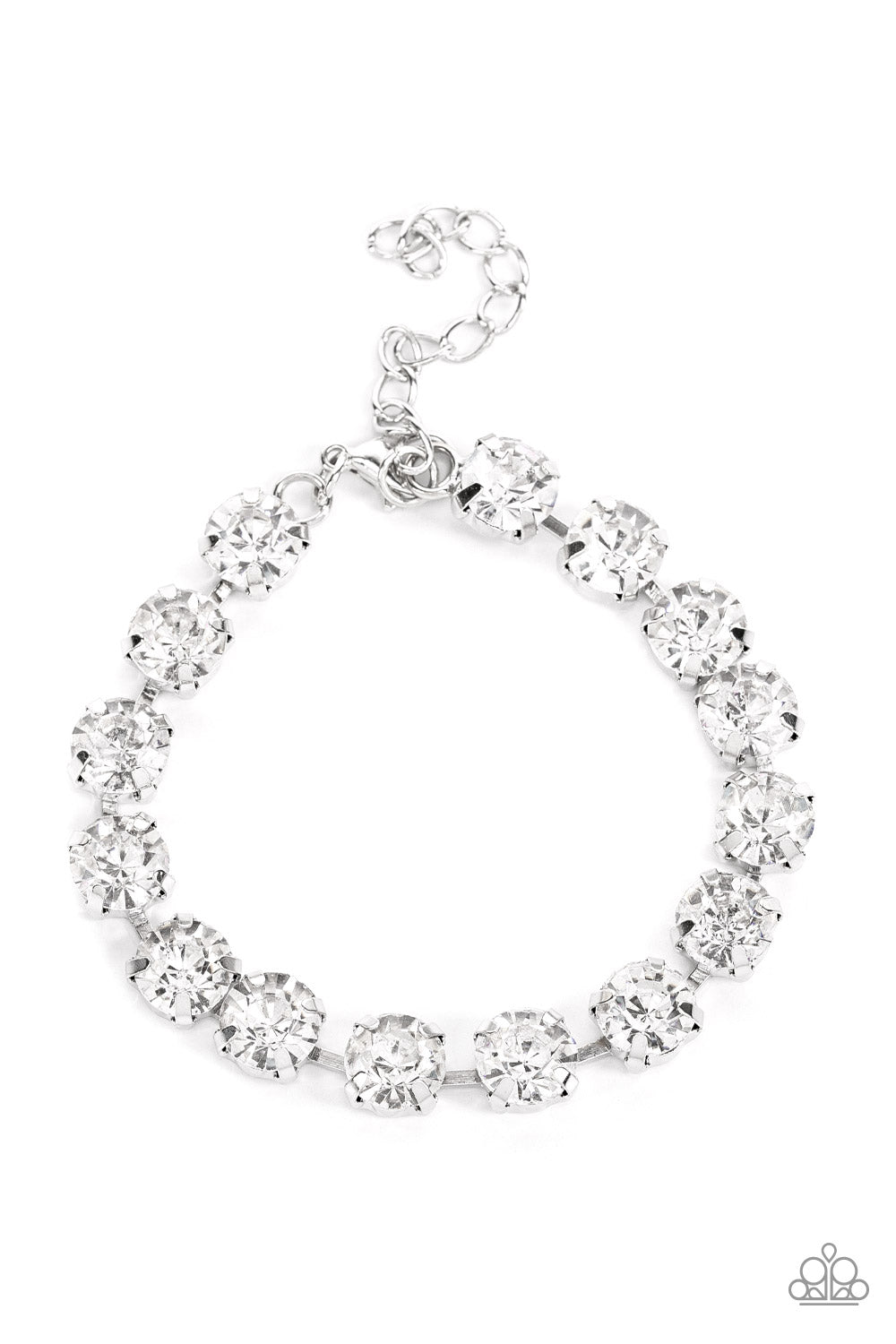 Paparazzi Accessories - A-Lister Afterglow - White Bracelet Bling By Titia Boutique