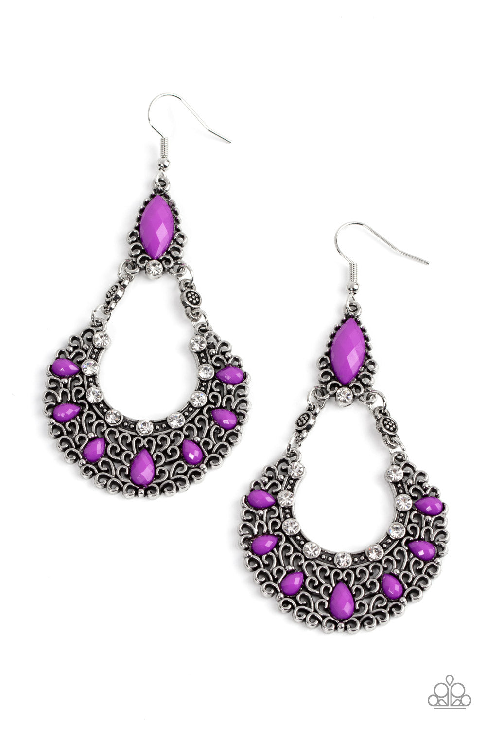 Paparazzi Jewelry & Accessories - Fluent in Florals - Purple Earrings. Bling By Titia Boutique