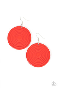 Paparazzi Accessories - Caribbean Cymbal - Red Earrings - Bling By Titia Boutique