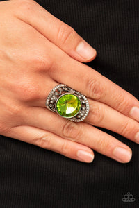 Paprazzi Accessories - Galactic Garden - Green Ring - Bling By Titia Boutique