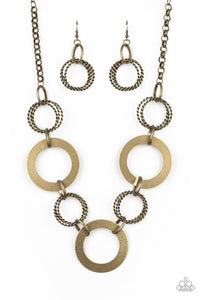 Paparazzi Jewelry & Accessories - Ringed In Radiance - Brass Necklace. Bling By Titia Boutique