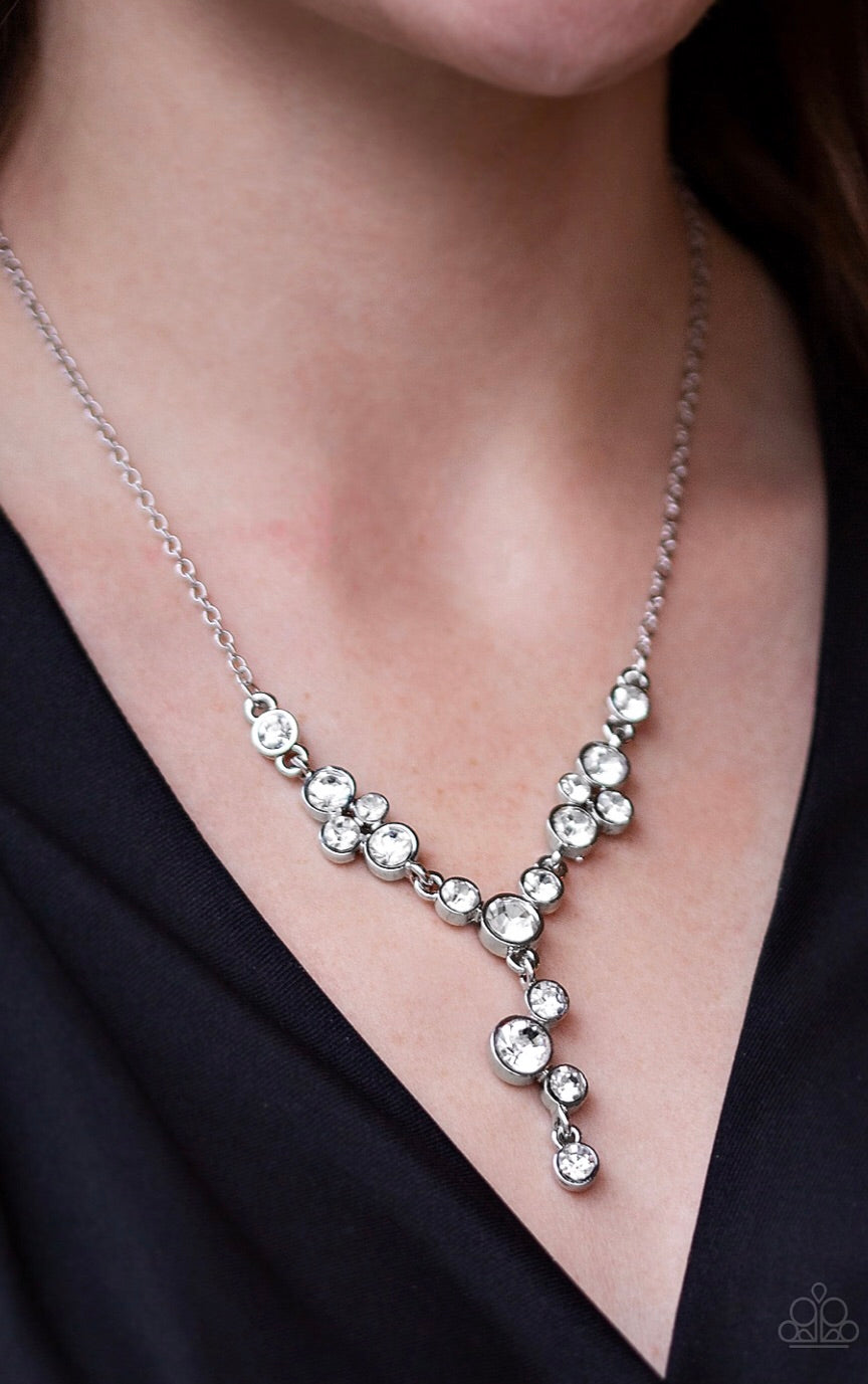 Five Star Starlight - Silver Rhinestone Paparazzi Jewelry Necklace paparazzi accessories jewelry Necklaces