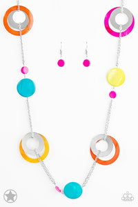 Kaleidoscopically Captivating - Multi Pink Yellow Blue Orange Blockbuster Paparazzi Jewelry Necklace 