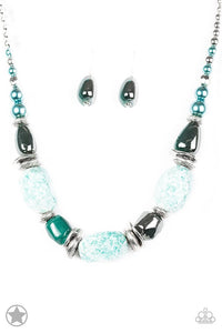 In Good Glazes - Blue Bead Blockbuster Paparazzi Jewelry Necklace paparazzi accessories jewelry Necklaces