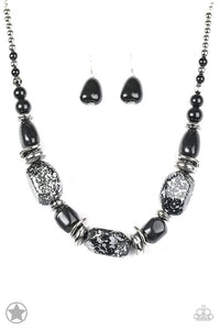 In Good Glazes - Black Bead Blockbuster Paparazzi Jewelry Necklace paparazzi accessories jewelry Necklaces
