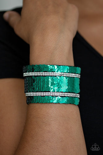 Mermaid Service - Green Reversible Paparazzi Jewelry Bracelet paparazzi accessories jewelry Bracelet