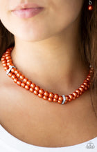 Load image into Gallery viewer, Put On Your Party Dress - Orange Pearl Paparazzi Jewelry Necklace paparazzi accessories jewelry Necklaces