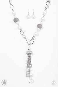 Designated Diva - White Blockbuster Paparazzi Jewelry Necklace paparazzi accessories jewelry Necklaces