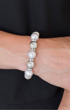 Load image into Gallery viewer, So Not Sorry - Silver Pearl and Rhinestone Paparazzi Jewelry Bracelet paparazzi accessories jewelry Bracelet