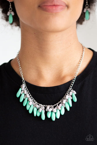 Bead Binge - Green and Gray Bead Paparazzi Jewelry Necklace paparazzi accessories jewelry Necklaces