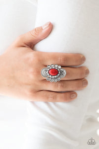 Basic Element - Red Stone Paparazzi Jewelry Ring paparazzi accessories jewelry Ring