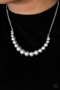The FASHION Show Must Go On! - Silver Pearl Paparazzi Jewelry Necklace paparazzi accessories jewelry Necklaces