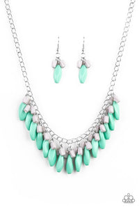 Bead Binge - Green and Gray Bead Paparazzi Jewelry Necklace paparazzi accessories jewelry Necklaces
